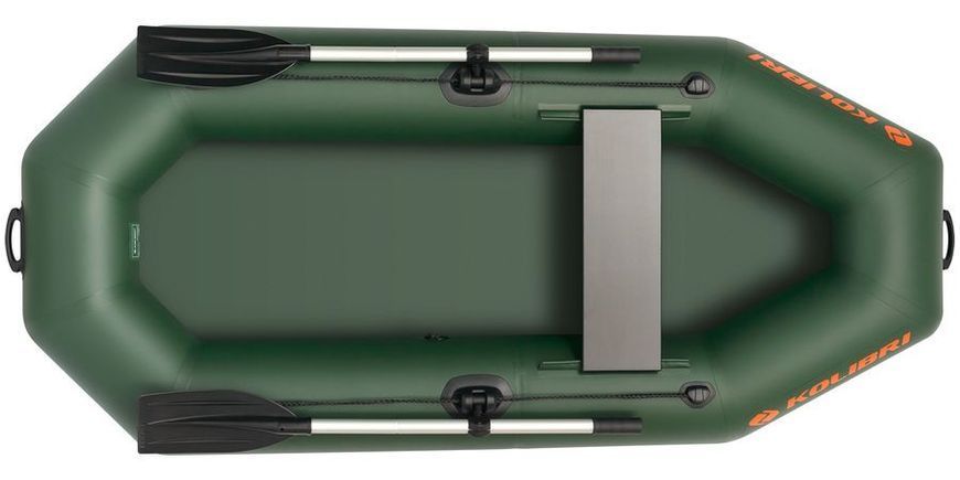 Inflatable boat Kolibri K-230, rowing without decking, green