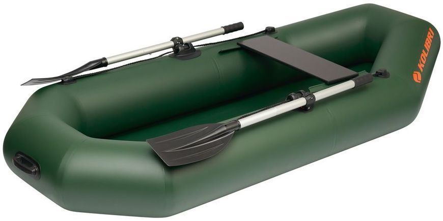 Inflatable boat Kolibri K-230, rowing without decking, green