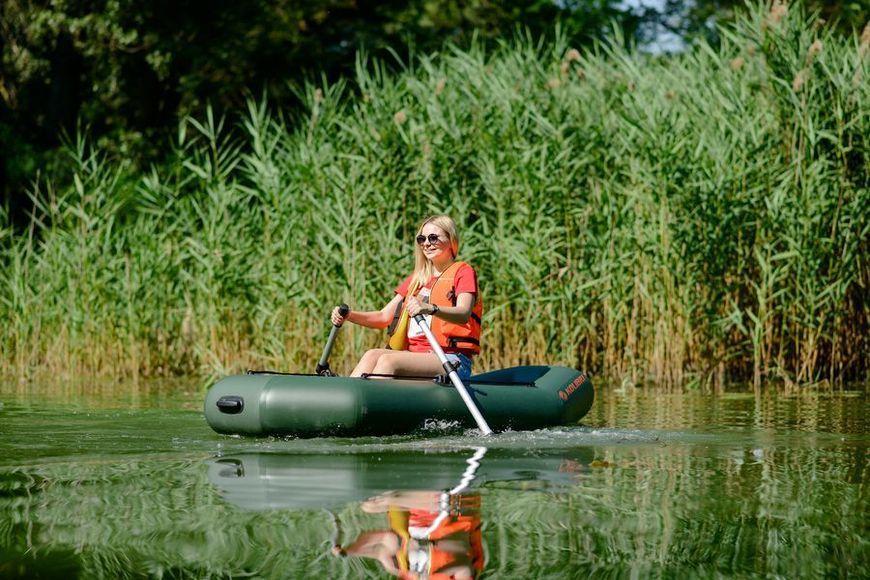 Inflatable boat Kolibri K-230, rowing without decking, green