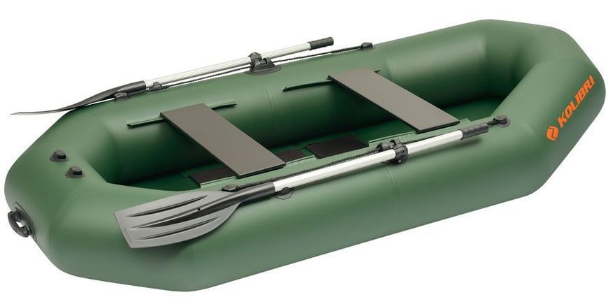 Надувная лодка Колибри К-270Т (Kolibri K-270T) гребная без настила, зелёная 120811 фото