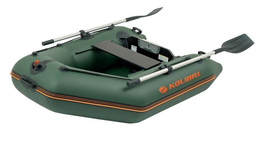 Inflatable boat Kolibri KM-200, motor, without decking, green