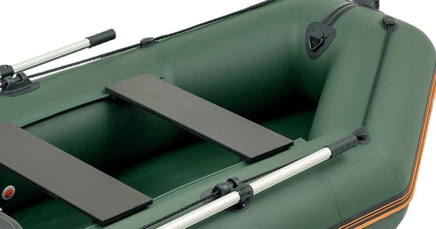 Inflatable boat Kolibri KM-245, motor, without decking, green