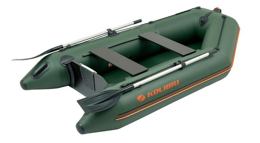 Inflatable boat Kolibri KM-260, motor, without decking, green