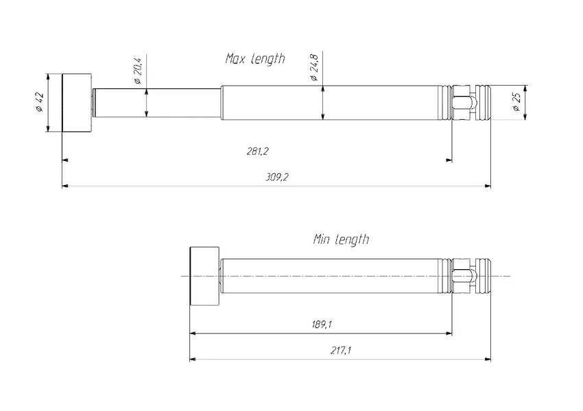 Teleskopbeine FASTEN 300 mm f&uuml;r modularen Tisch (Tm300)